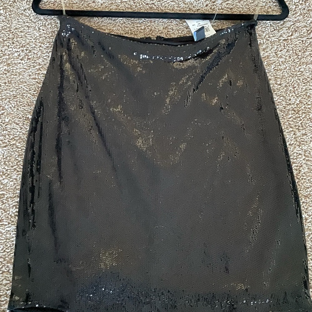Black Sequin Stretch Skirt